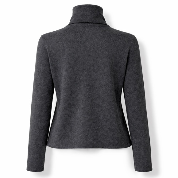 Valerie Stevens Two Ply Cashmere Gray Turtleneck Sweater Women’s Size Large - Picture 2 of 9